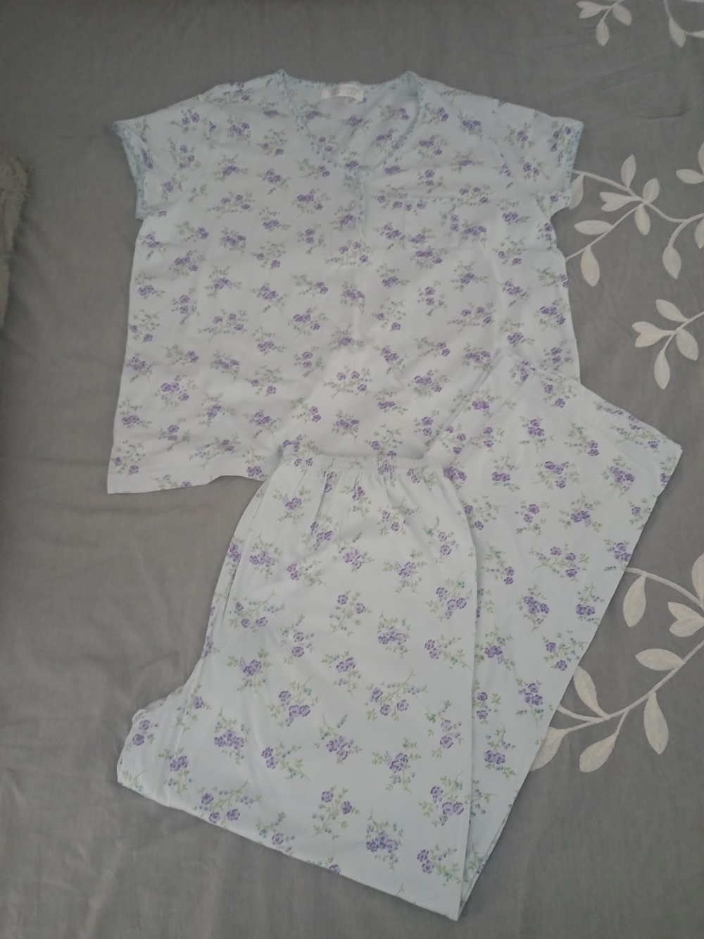 Carol Hochman Soft Cotton Floral Print PJ Set Sz. L
